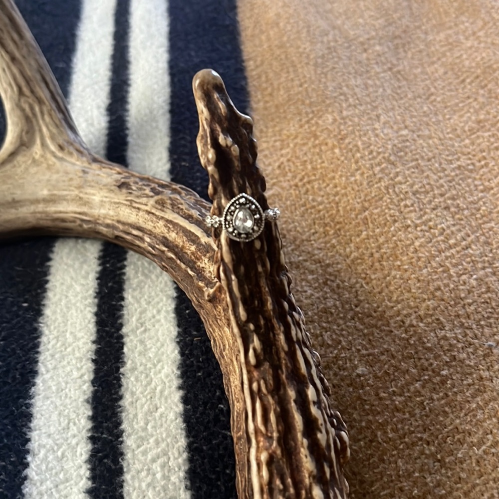 Tear shaped faux diamond ring